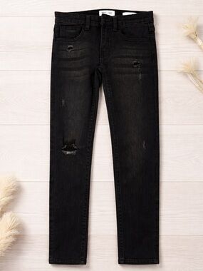 Ring of Fire boys Black Skinny Distressed Jeans